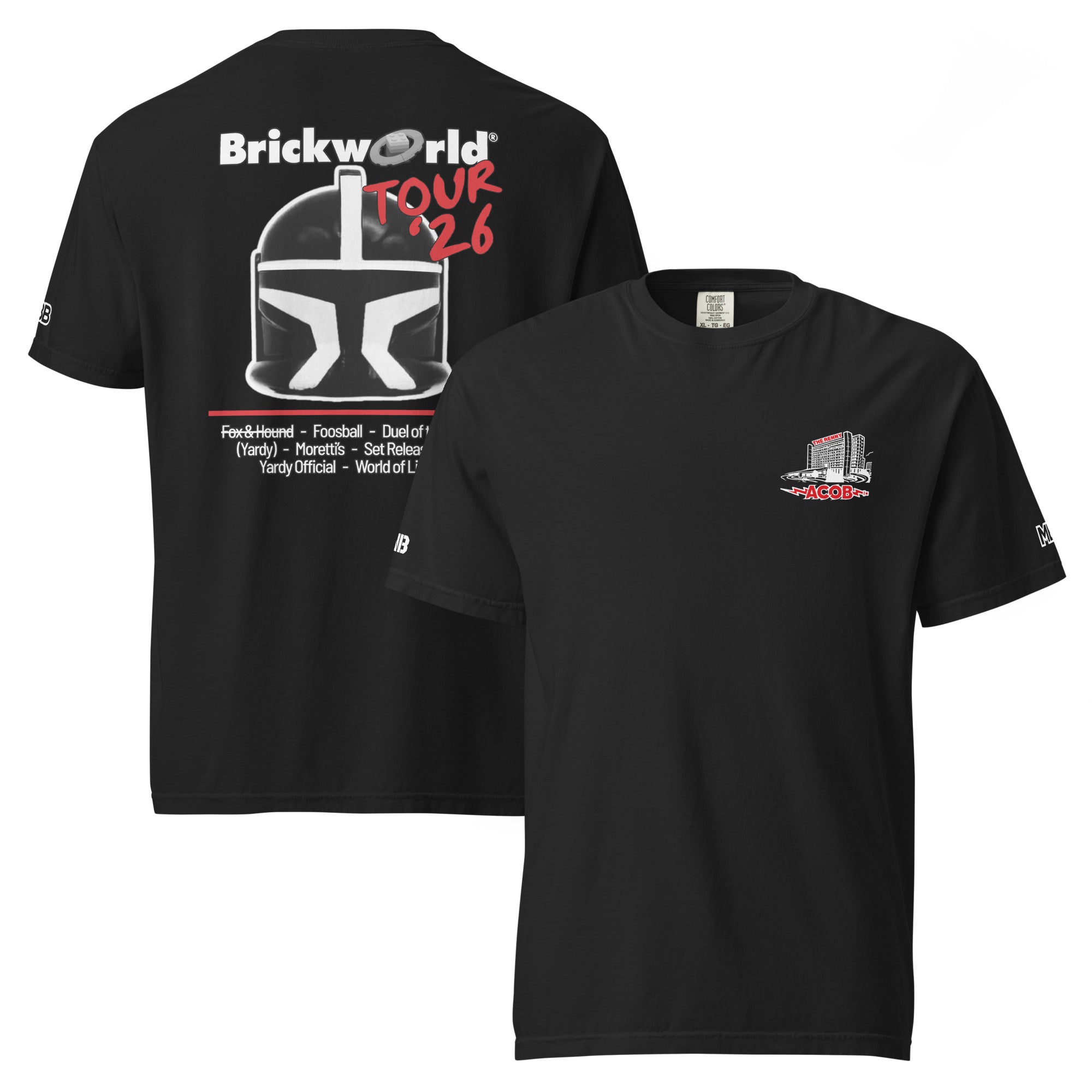 Brickworld Tour Tee 2026 – Matte Black Bricks